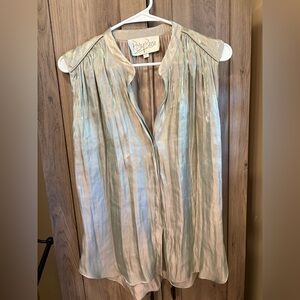 Rory Beca Shimmering Silk Sleeveless button down Blouse size Small NWT